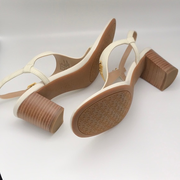 Ralph Lauren Wescott cream  tumbled, leather sandals, size 8.5 NWT - Picture 5 of 9